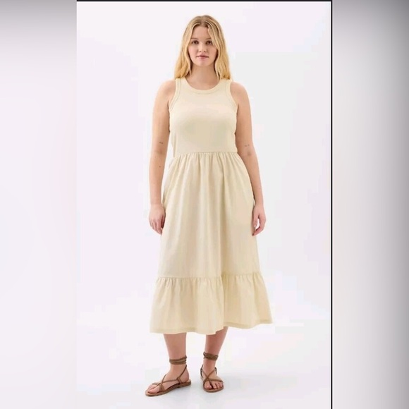 Old Navy Cream Midi Dress - Picture 1 of 7